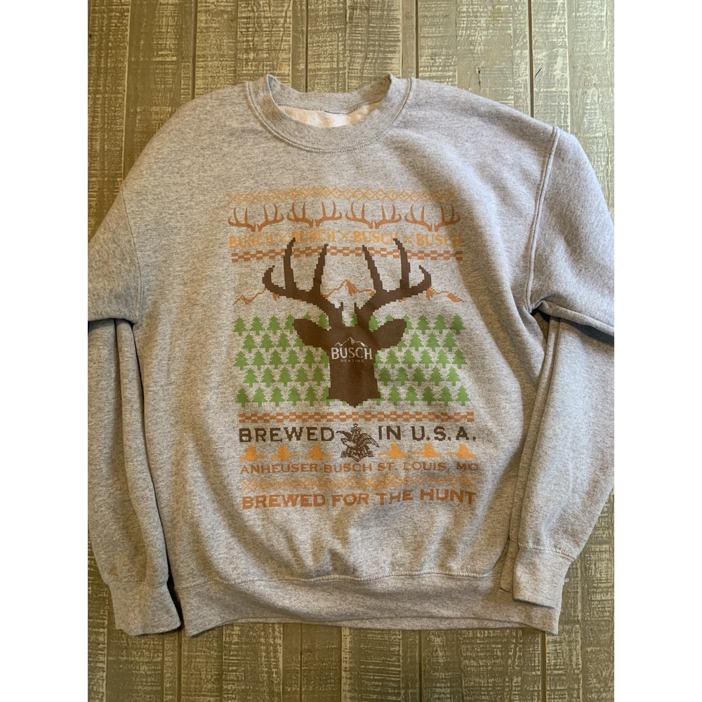 Busch Light Crewneck‎ Sweatshirt Brew City Buckle Brand Mens Size Large
